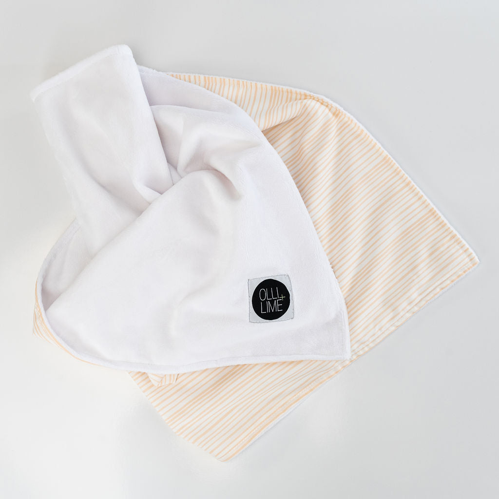 Tangerine Tiger - Baby Blanket - Ivory with Tangerine Lines - Olli+Lime